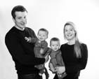 black and white family portraits taken in the Hull studio